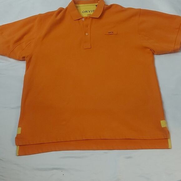 ORVIS Orange Rugged Rugby Polo Shirt, XL Casual Preppy Classic Comfy Minimalist - Picture 3 of 14